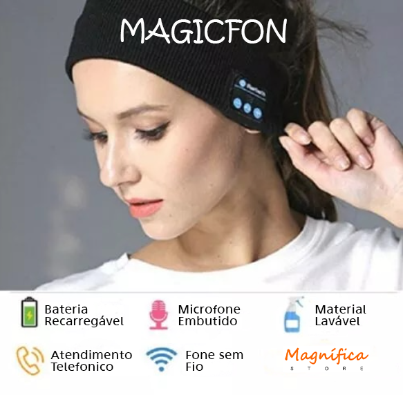 Magicfon - Faixa com Fone e Microfone Bluetooth